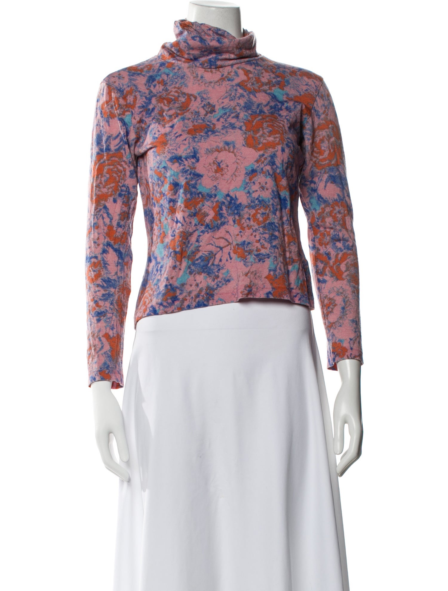 Anntian Floral Print Turtleneck Top