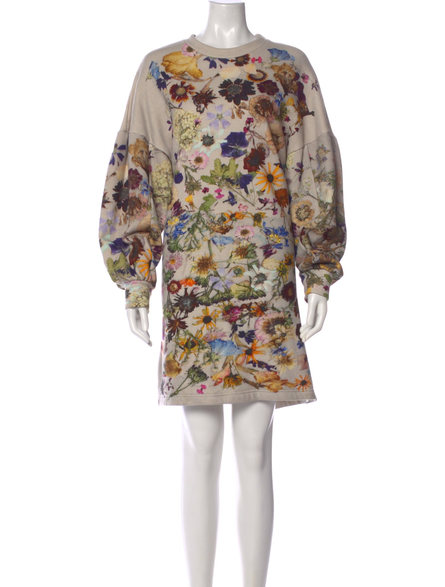 Anntian Floral Print Knee-Length Dress
