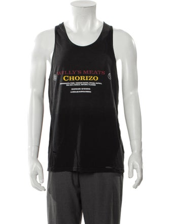 Willy Chavarria Graphic Print Scoop Neck Tank