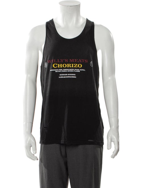 Willy Chavarria Graphic Print Scoop Neck Tank