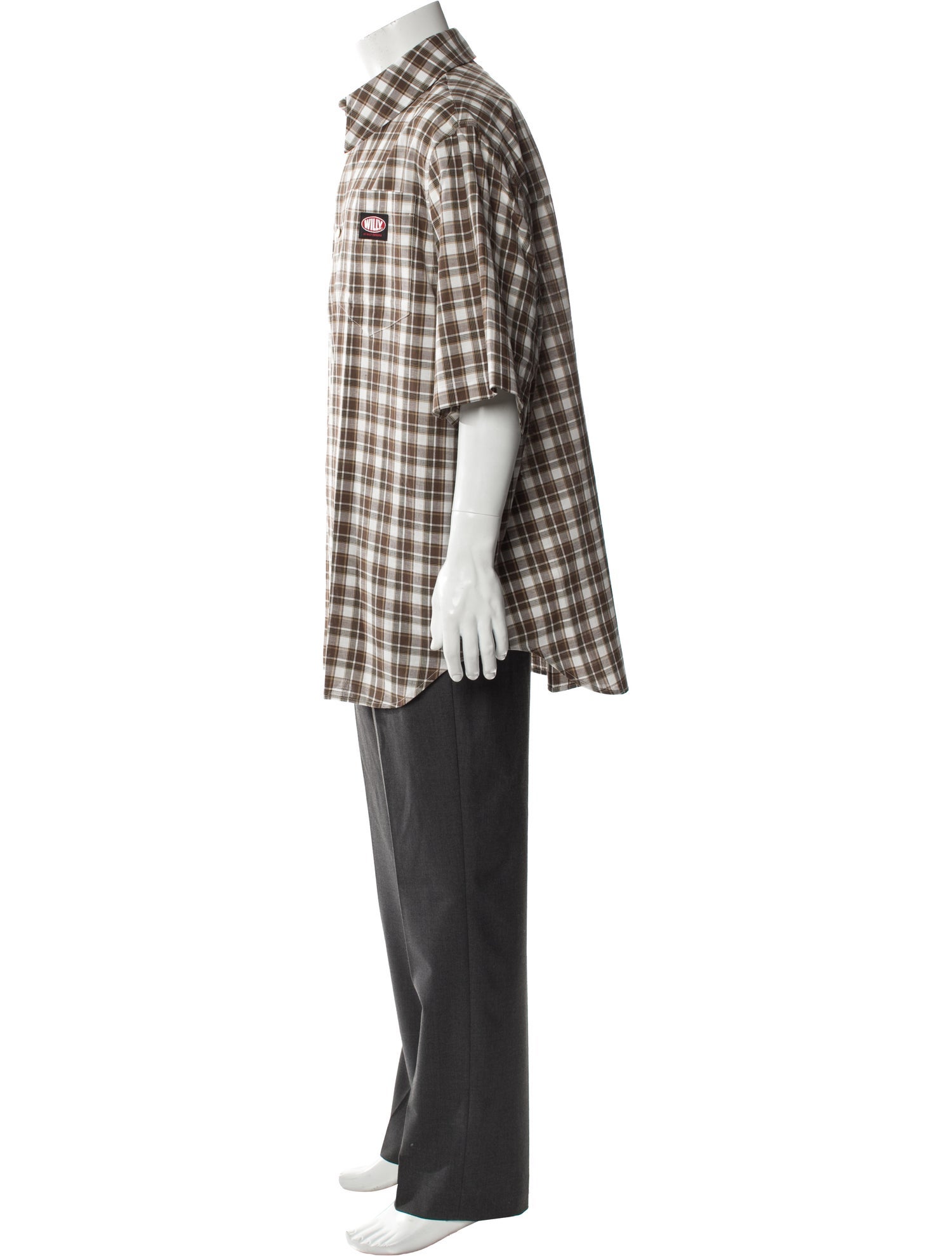 Willy Chavarria Plaid Print Short Sleeve Shirt w/ Tags