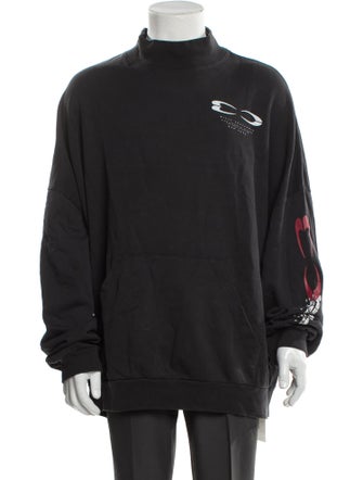 Willy Chavarria Graphic Print Mock Neck Pullover