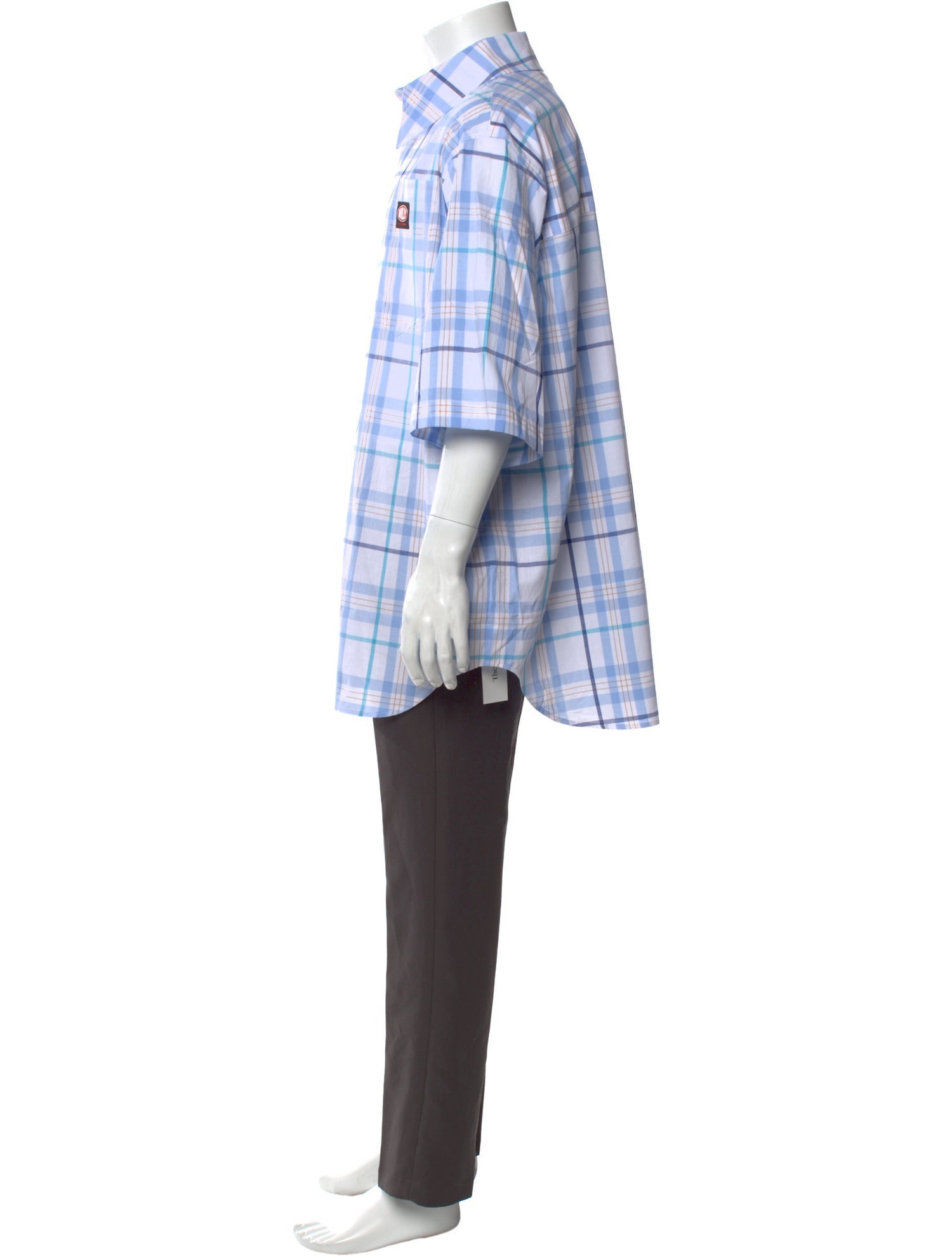 Willy Chavarria Plaid Print Short Sleeve Shirt w/ Tags