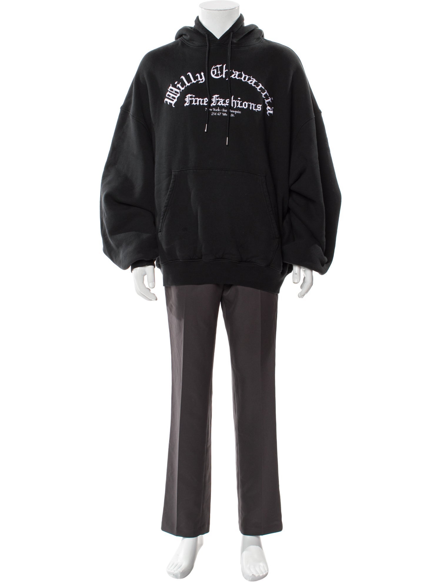 Willy Chavarria Graphic Print V-Neck Hoodie