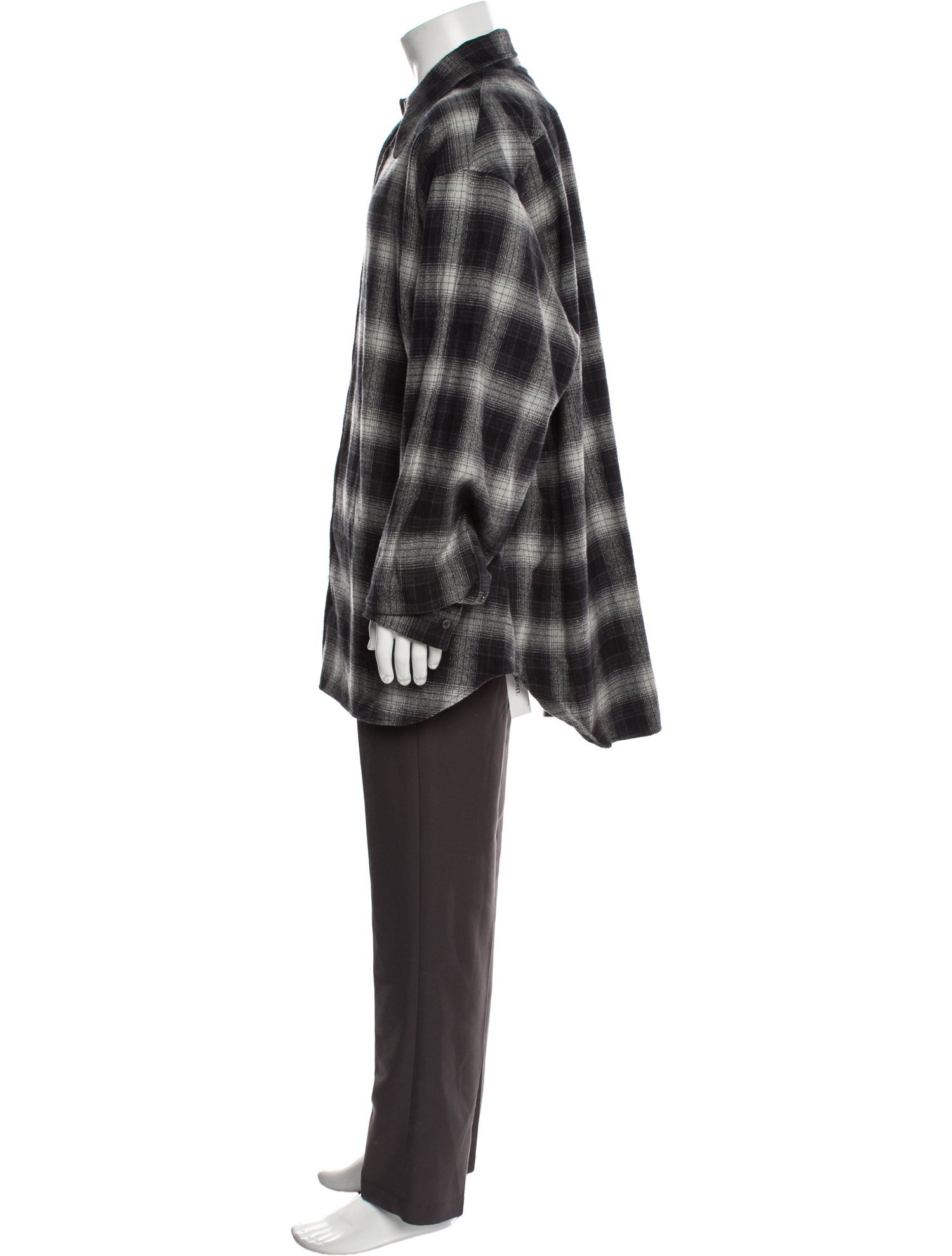 Willy Chavarria Plaid Print Long Sleeve Shirt