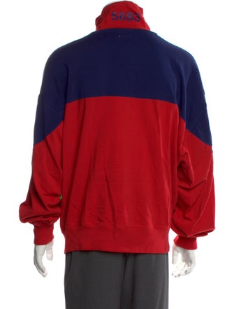 Willy Chavarria Colorblock Pattern Turtleneck Polo Sweater