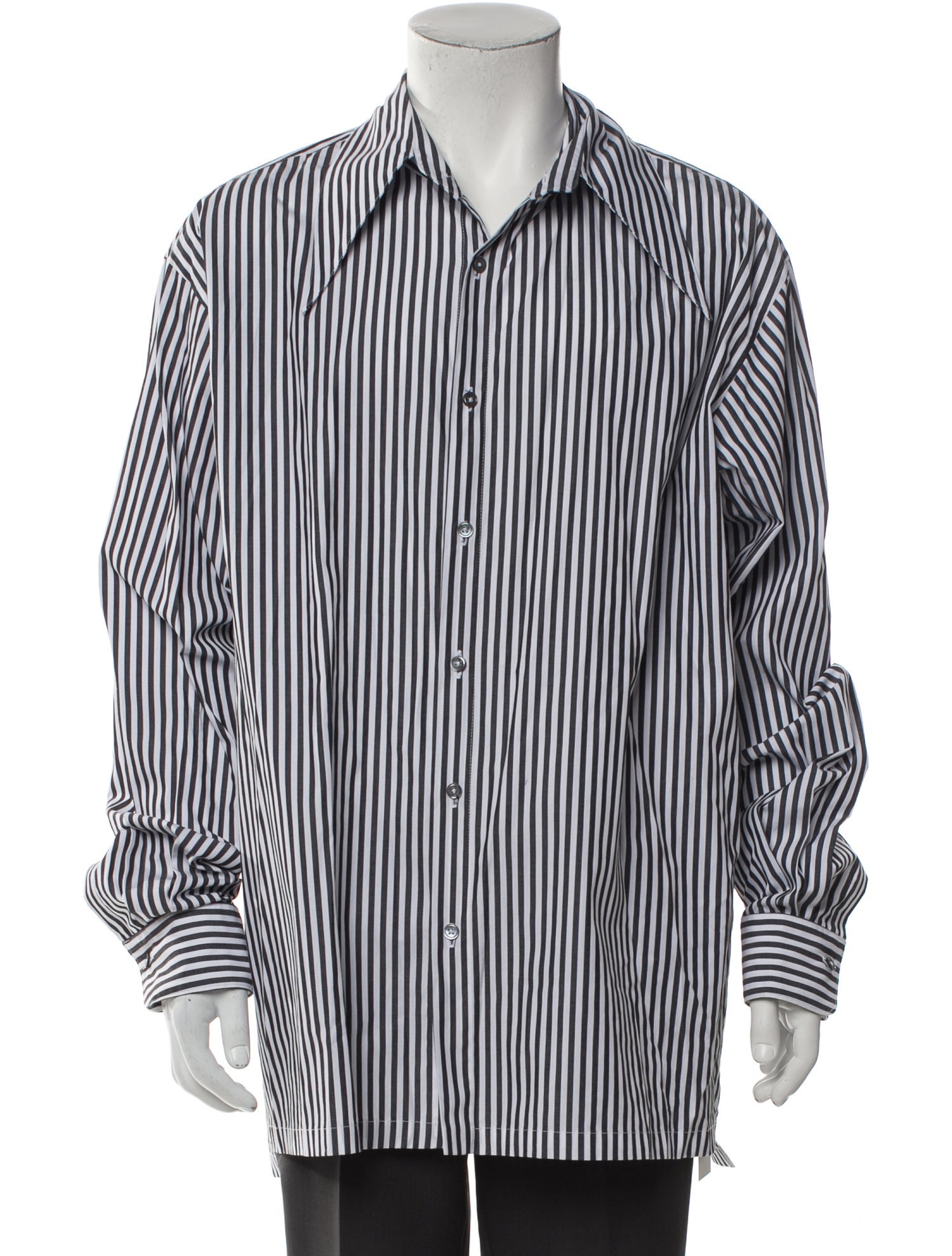 Willy Chavarria Striped Long Sleeve Dress Shirt