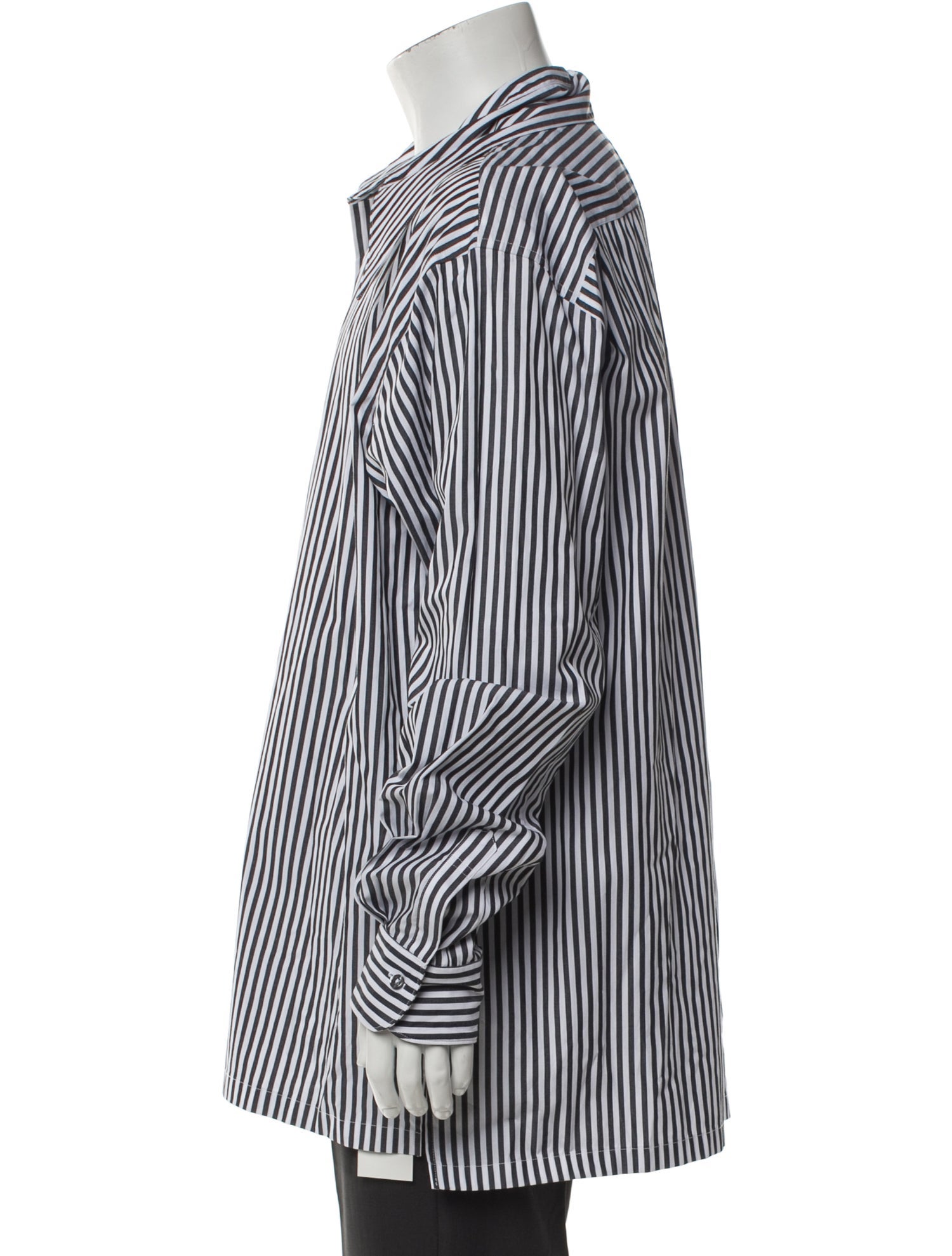 Willy Chavarria Striped Long Sleeve Dress Shirt