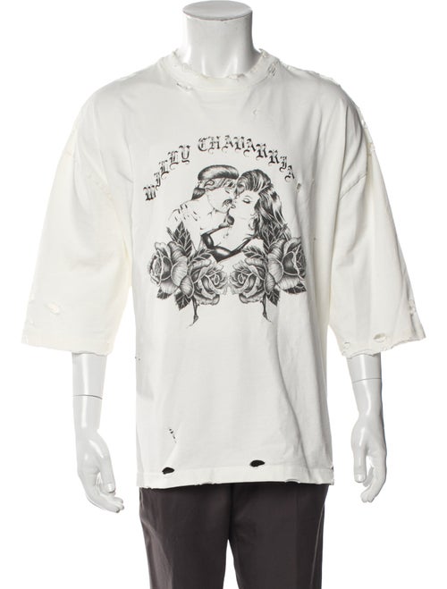 Willy Chavarria Graphic Print Three-Quarter Sleeve Shirt