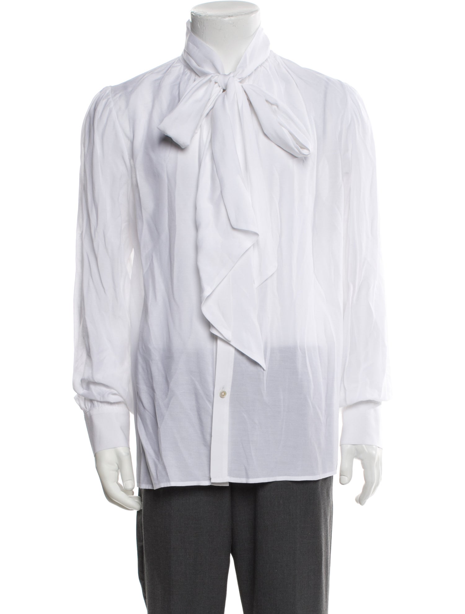 Willy Chavarria Striped Long Sleeve Tuxedo Shirt