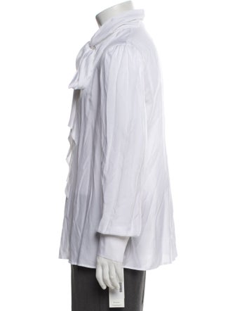 Willy Chavarria Striped Long Sleeve Tuxedo Shirt