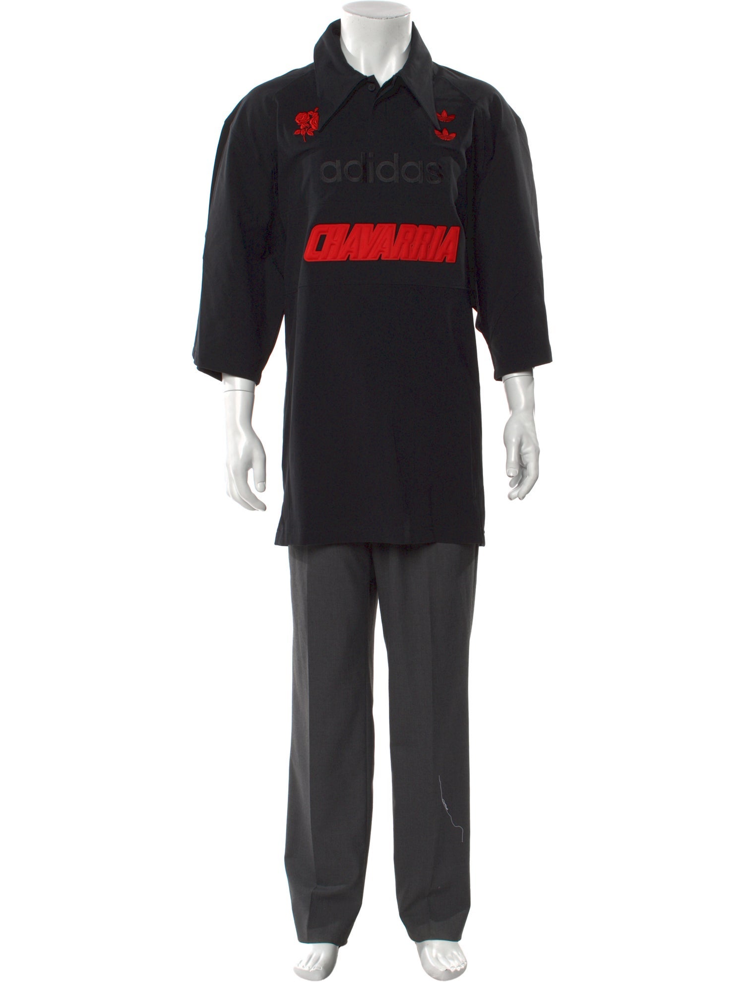 Willy Chavarria Graphic Print Three-Quarter Sleeve Shirt