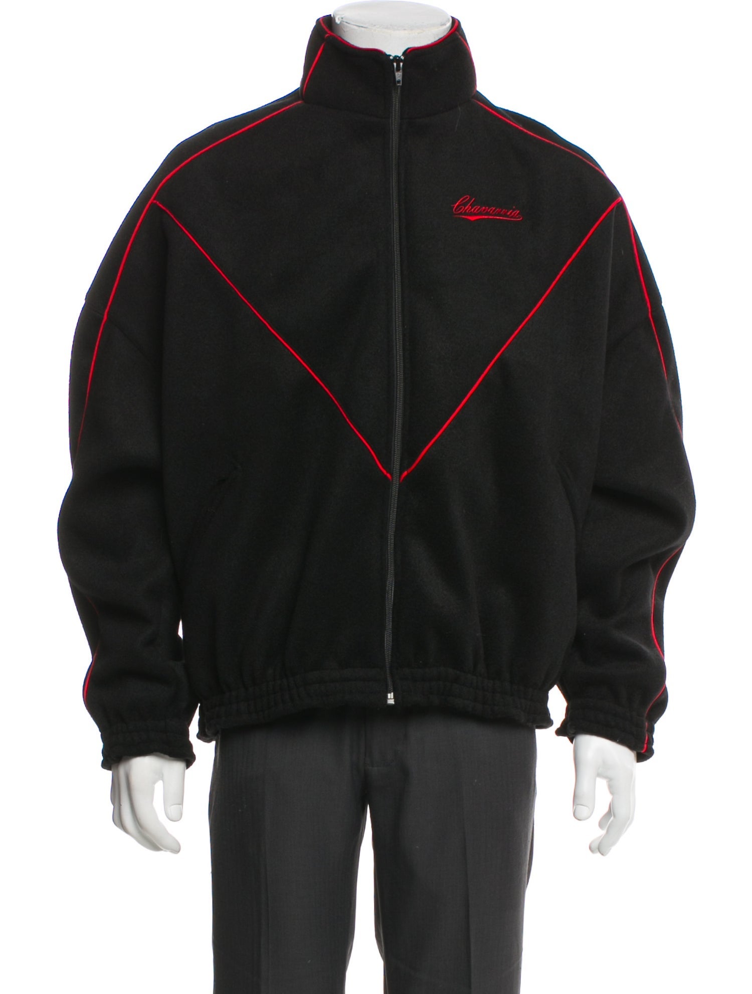 Willy Chavarria Striped Bomber Jacket