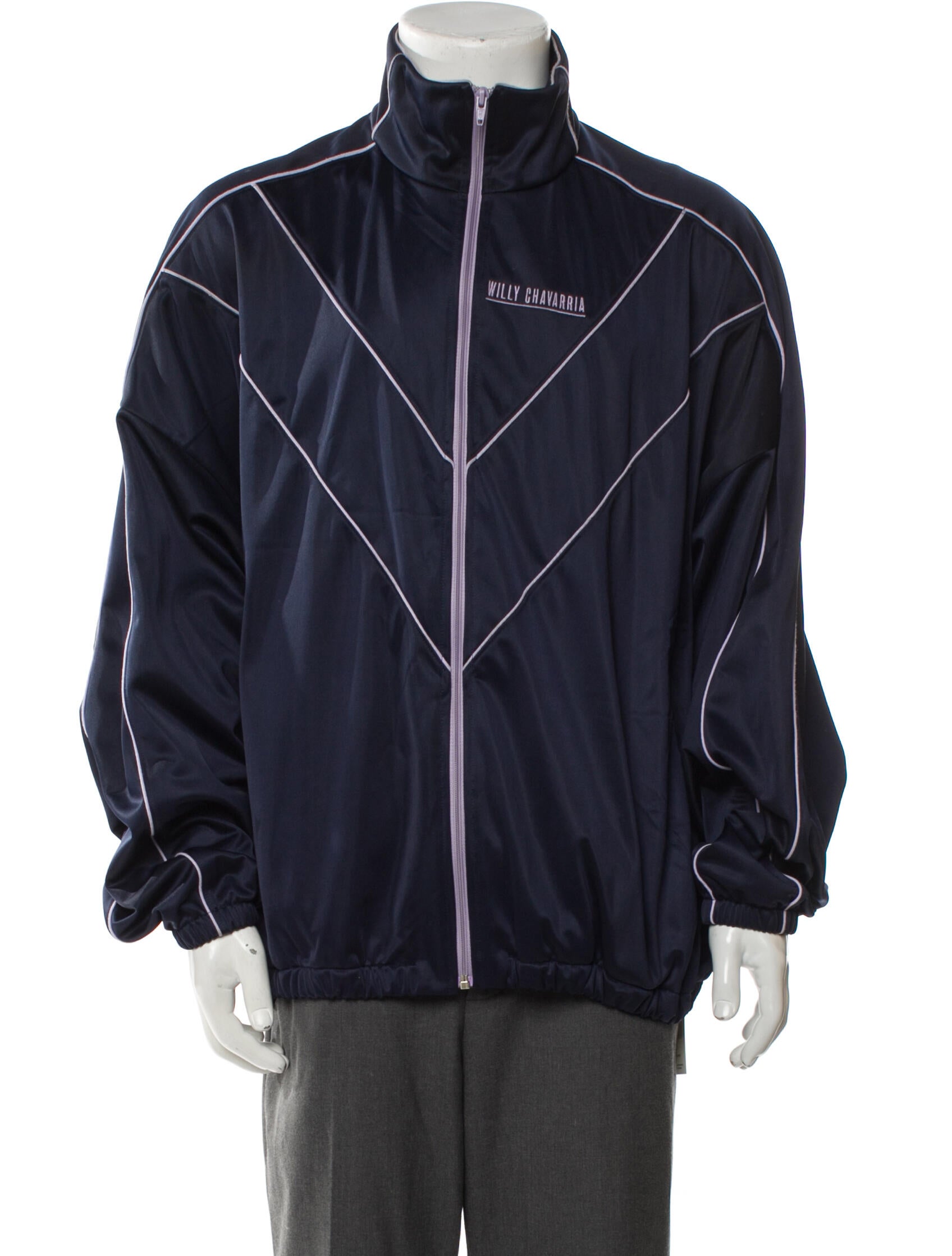 Willy Chavarria Buffalo Striped Windbreaker