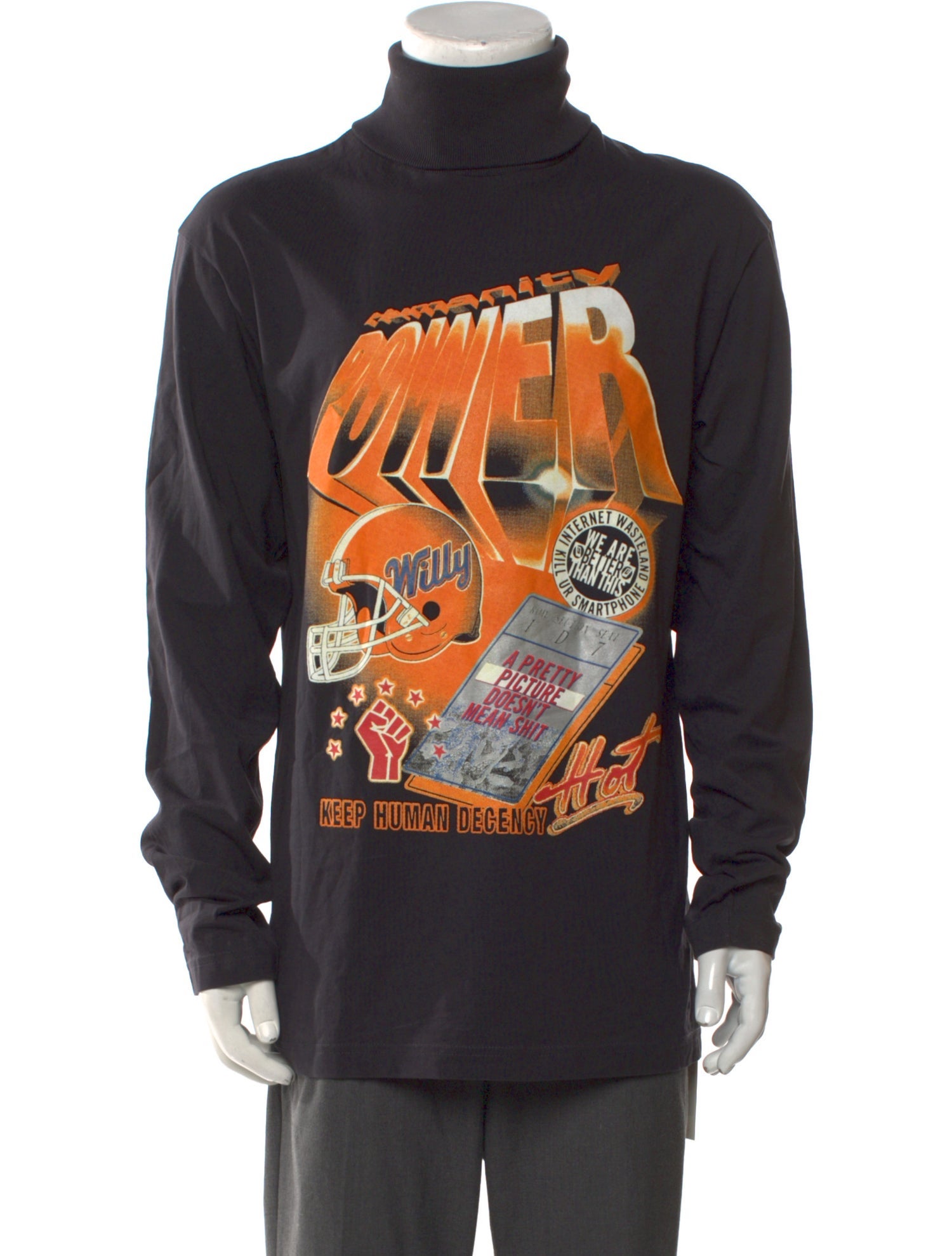 Willy Chavarria Graphic Print Turtleneck T-Shirt