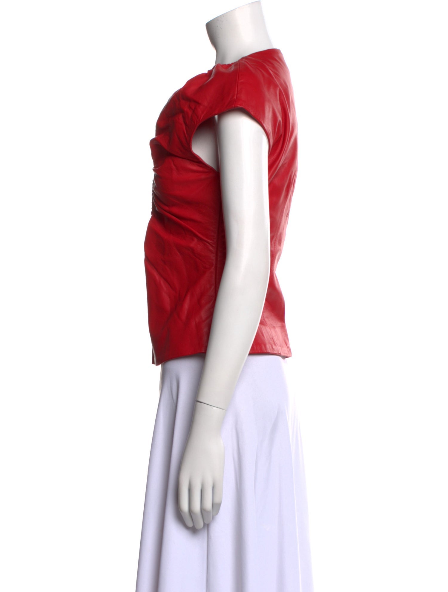 Wynn Hamlyn Leather V-Neck Top