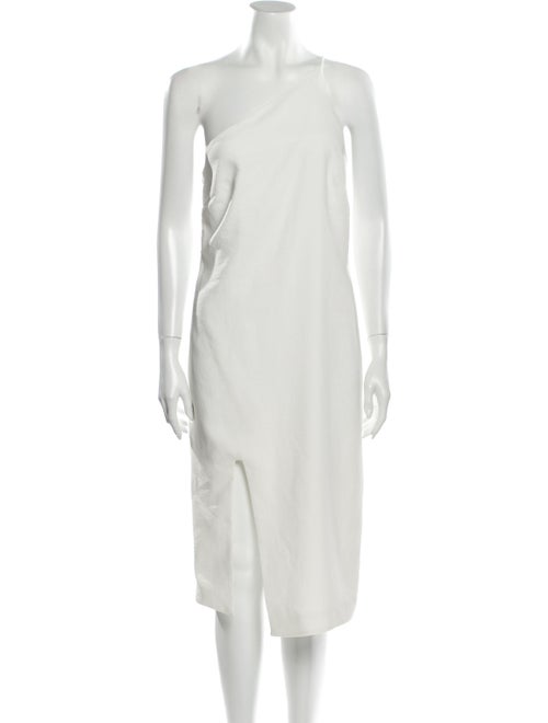 Nomia One-Shoulder Midi Length Dress White