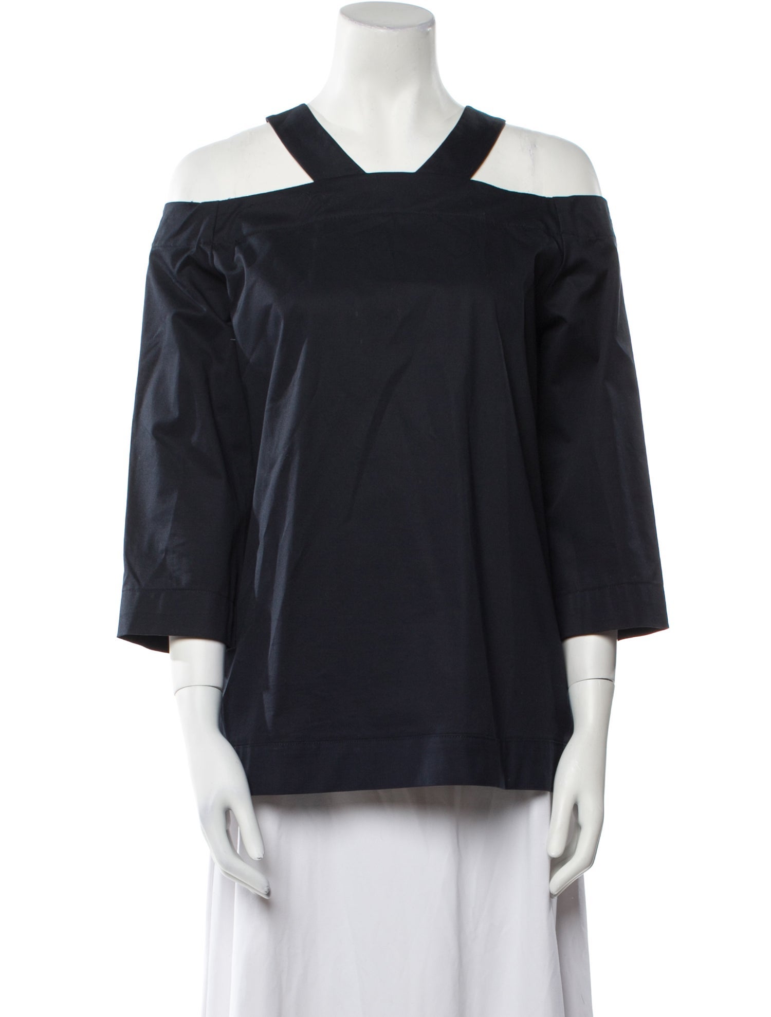 Nomia Square Neckline Three-Quarter Sleeve Top