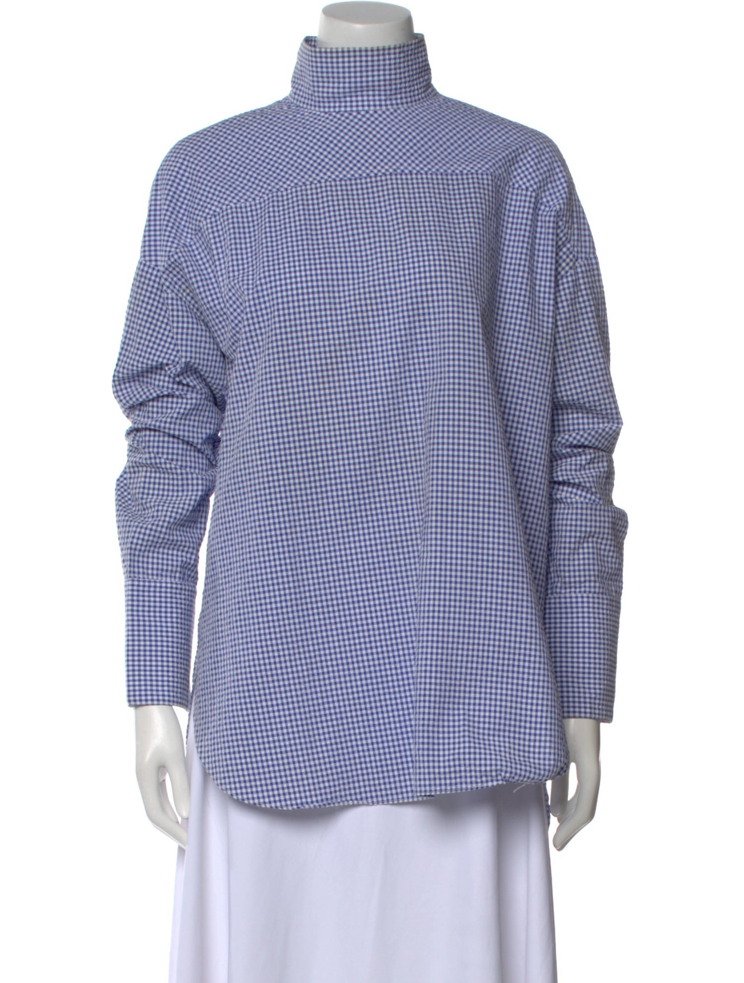 Nomia Plaid Print Mock Neck Top