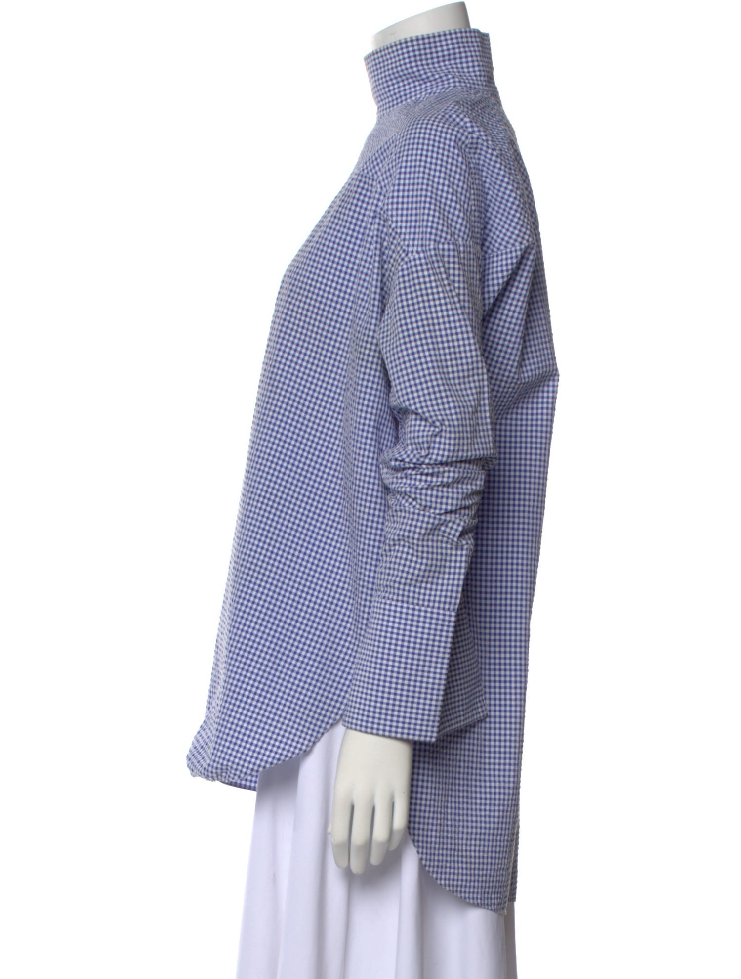 Nomia Plaid Print Mock Neck Top