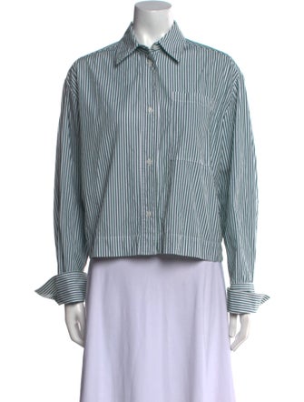 Nomia Striped Long Sleeve Button-Up Top