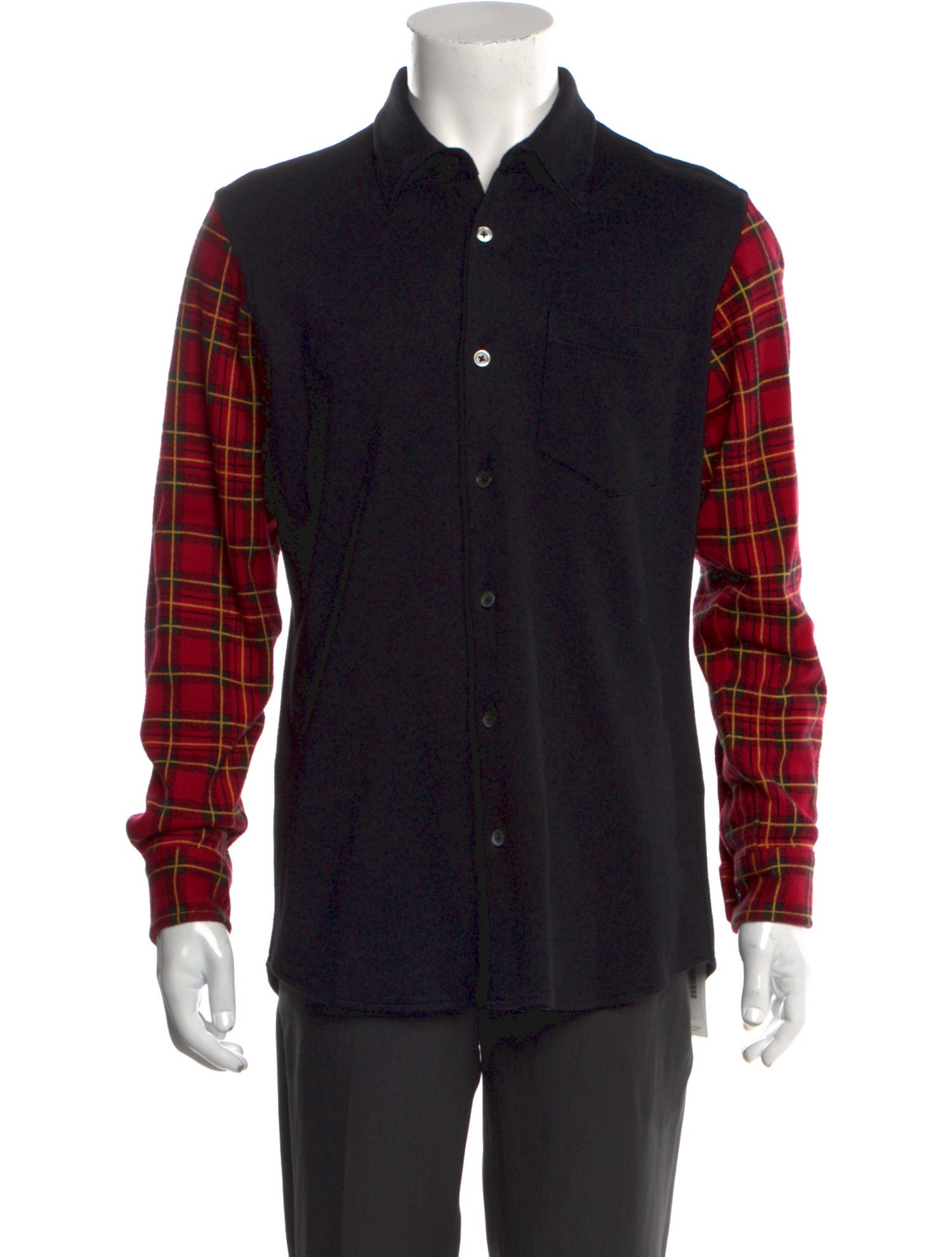 Mastermind Japan Colorblock Pattern Long Sleeve Shirt