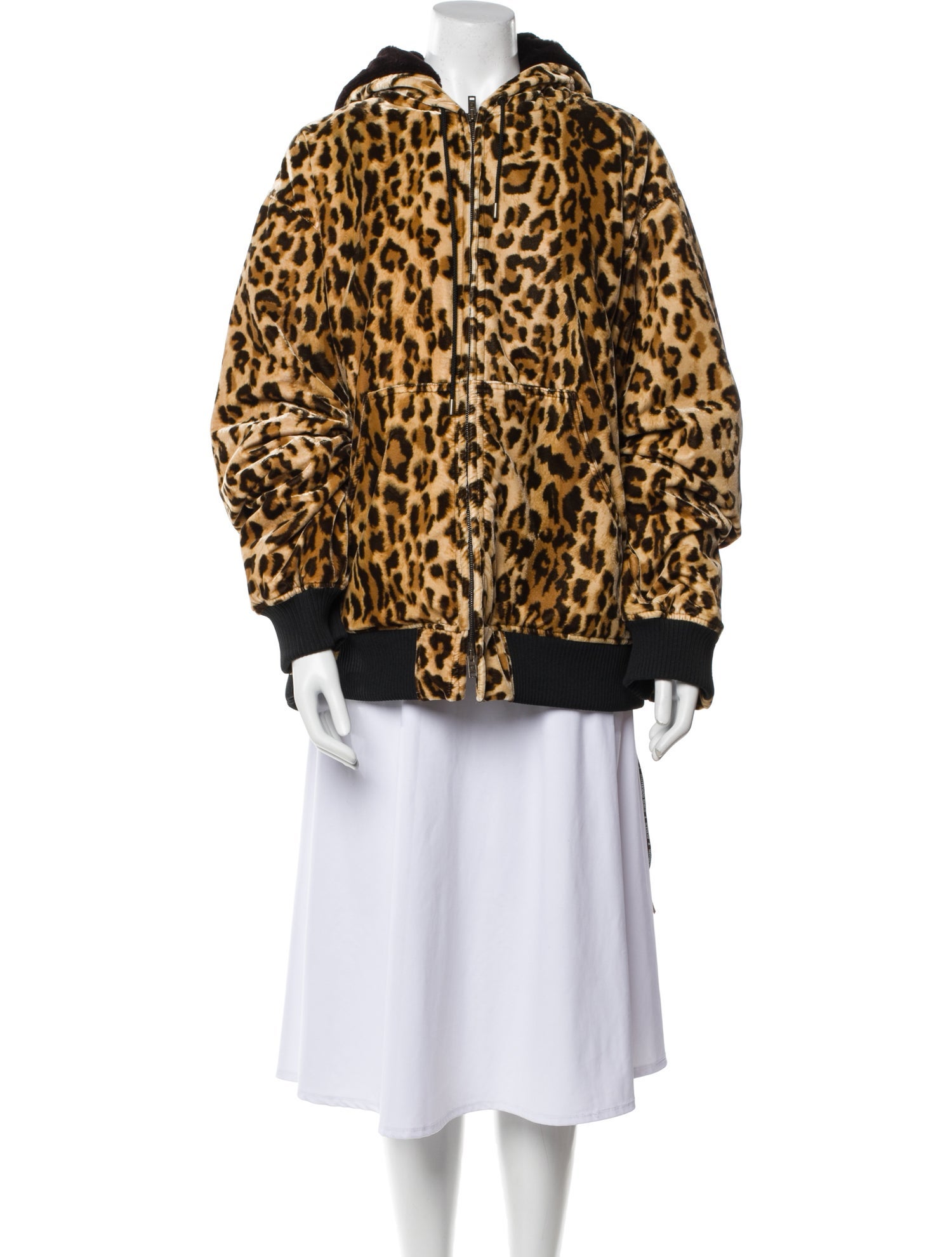Mastermind World Faux Fur Animal Print Faux Fur Jacket