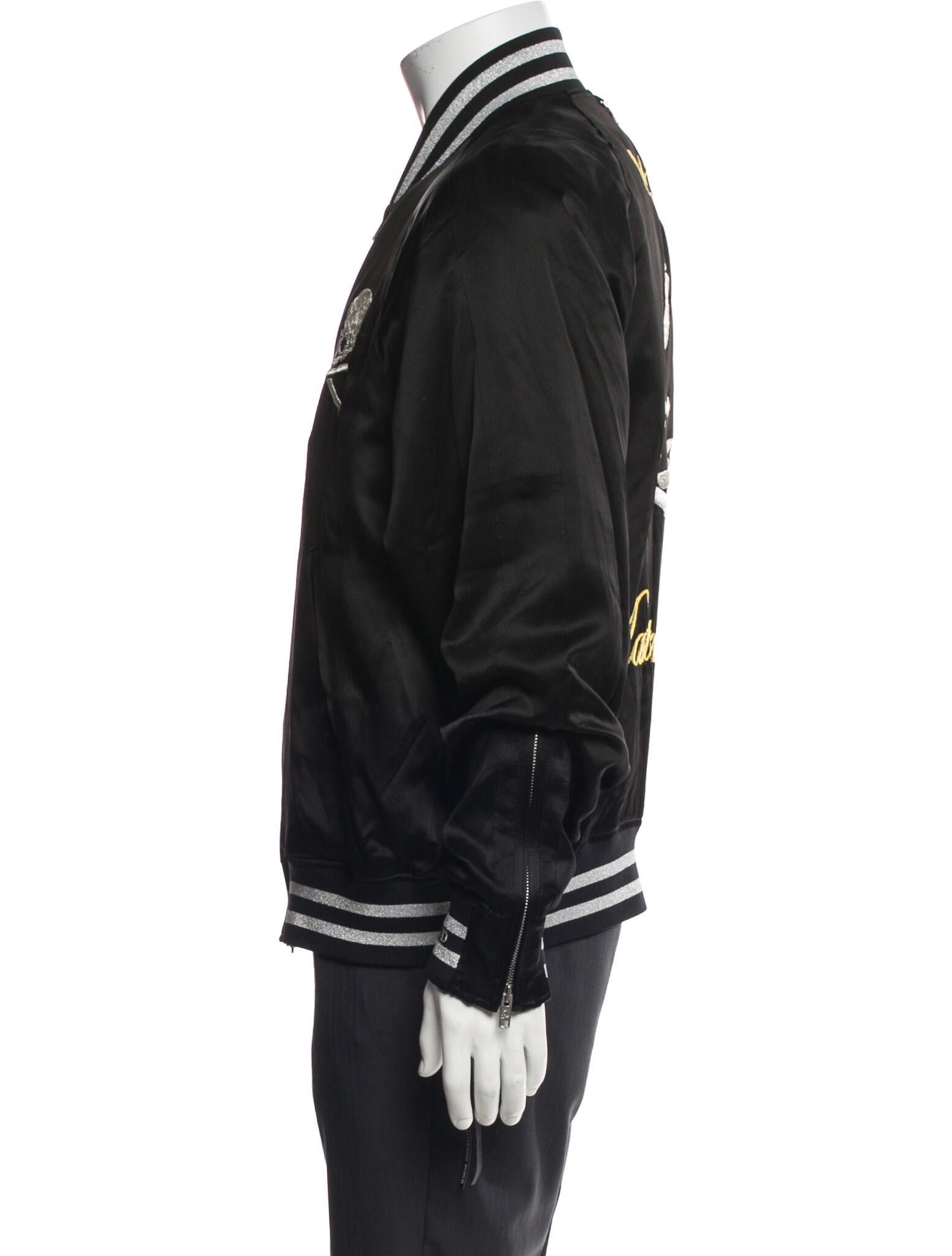 Mastermind World Silk Graphic Print Bomber Jacket