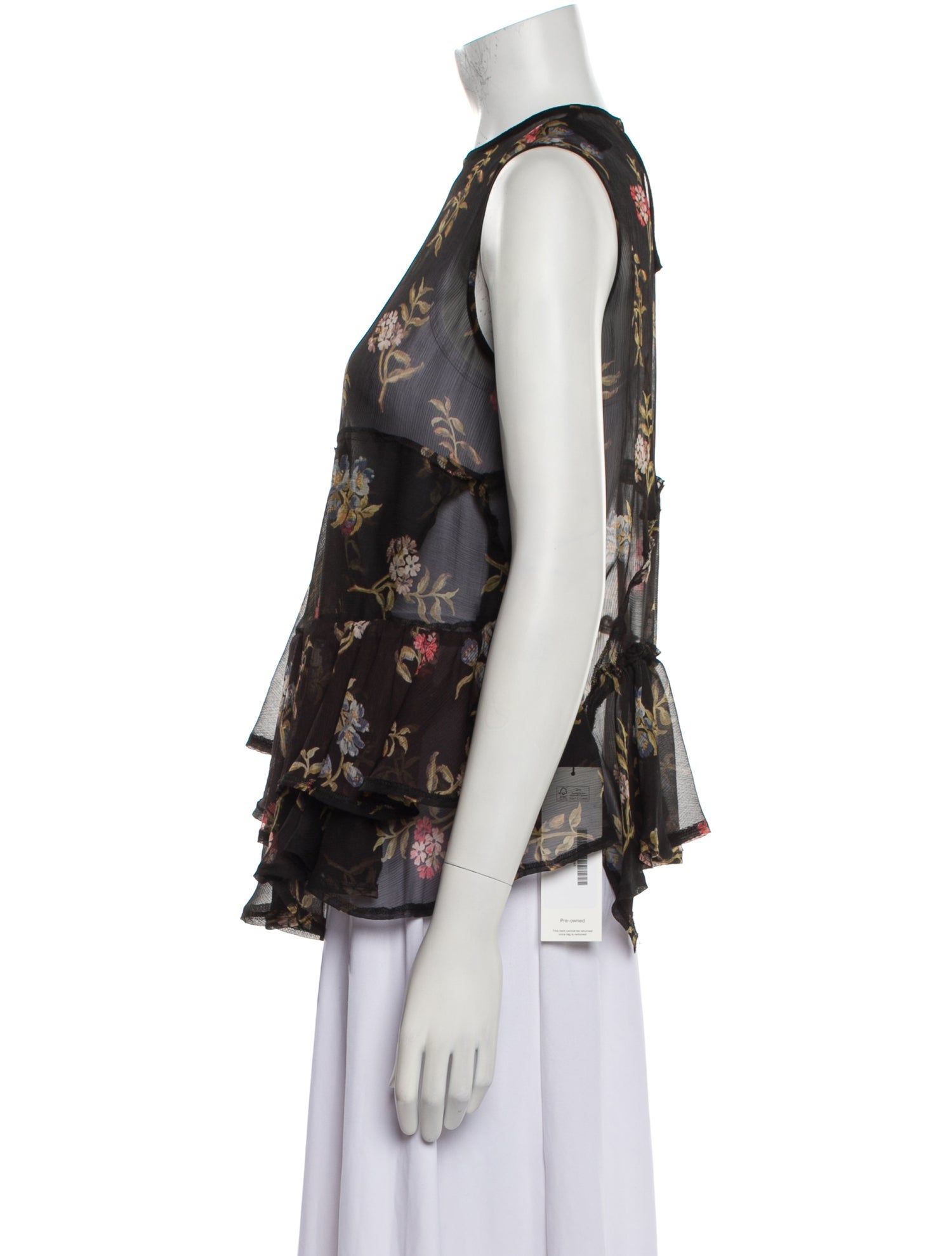 tricot COMME des GARÇONS Floral Print Crew Neck Blouse