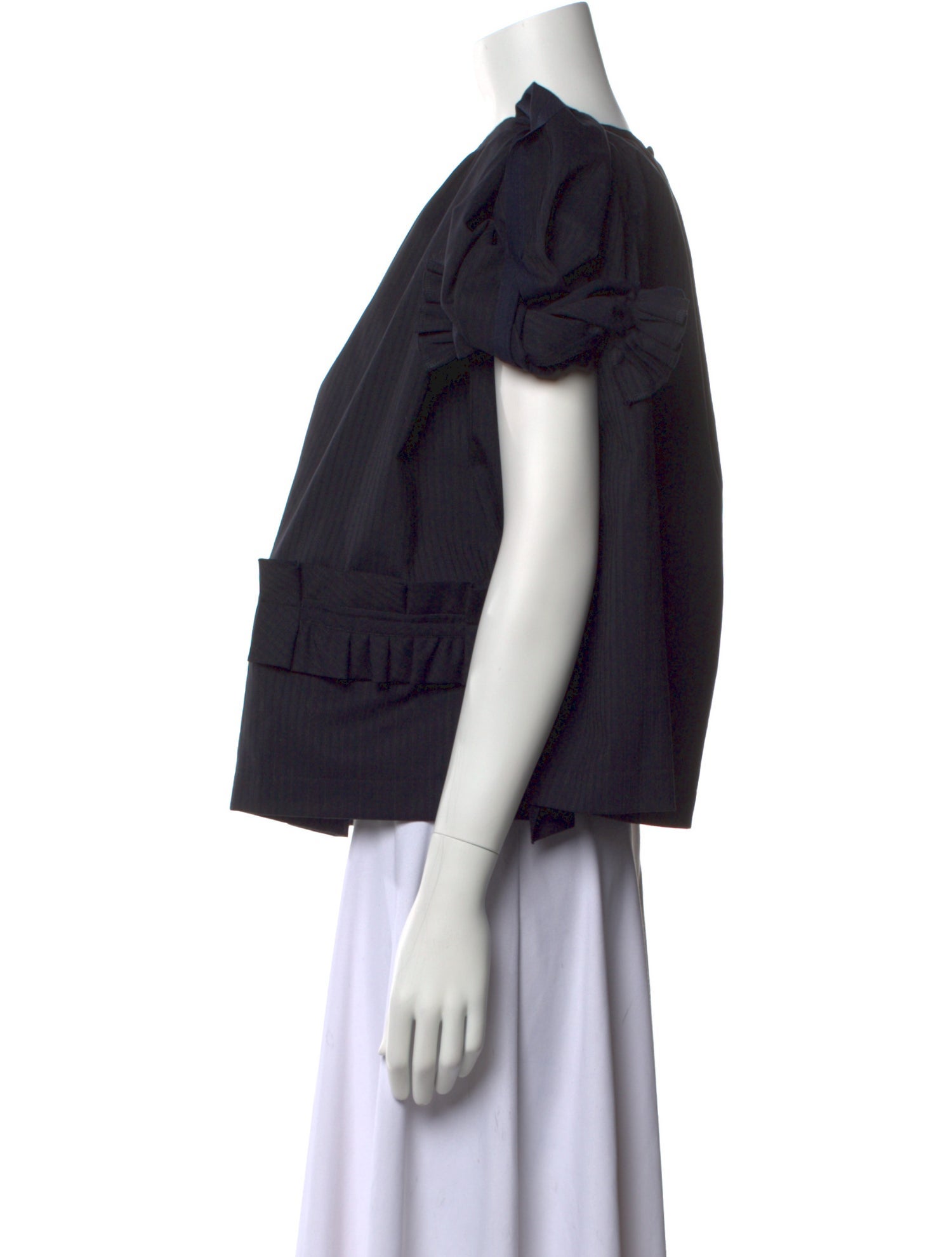 tricot COMME des GARÇONS Off-The-Shoulder Short Sleeve Blouse