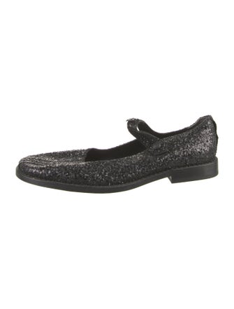 tricot COMME des GARÇONS Glitter Tweed Pattern Mary Jane Flats