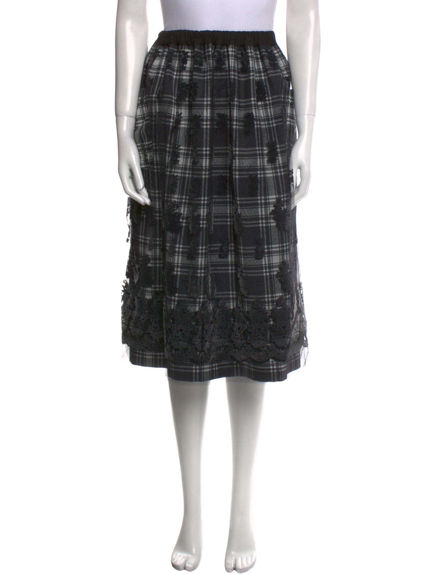 tricot COMME des GARÇONS Plaid Print Knee-Length Skirt