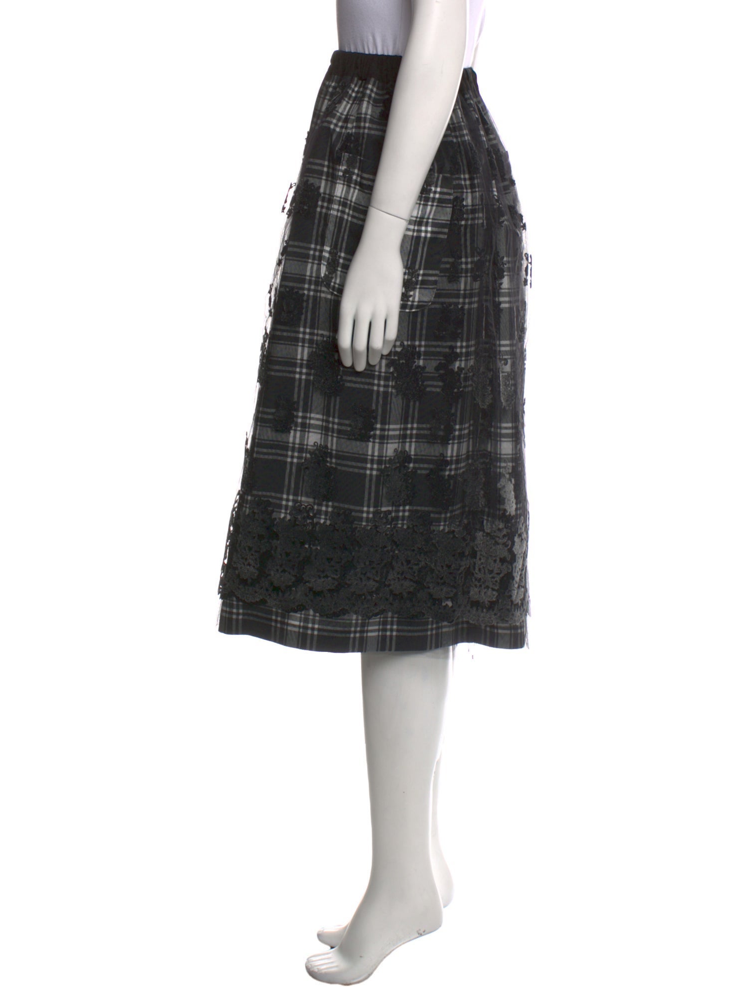 tricot COMME des GARÇONS Plaid Print Knee-Length Skirt
