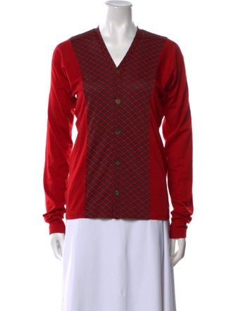 tricot COMME des GARÇONS Wool Plaid Print Button-Up Top