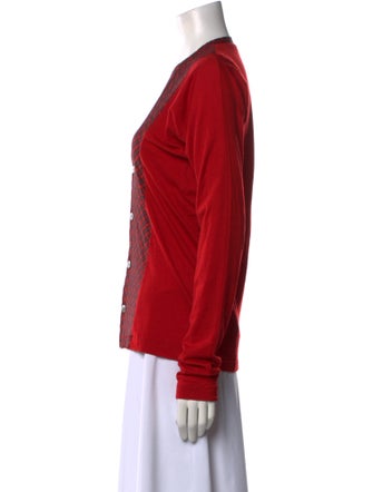 tricot COMME des GARÇONS Wool Plaid Print Button-Up Top