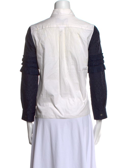 tricot COMME des GARÇONS Printed Three-Quarter Sleeve Button-Up Top