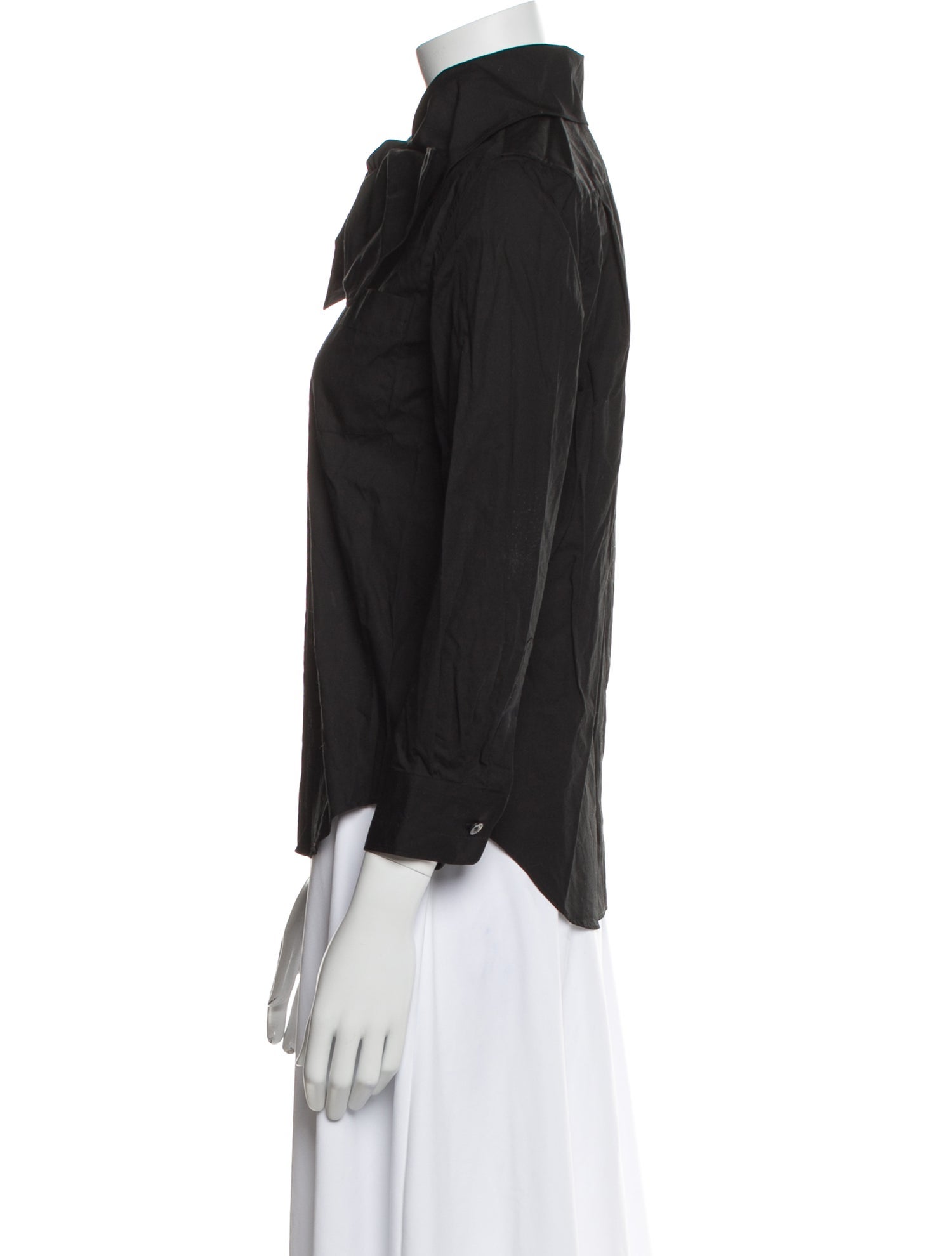 tricot COMME des GARÇONS Three-Quarter Sleeve Button-Up Top