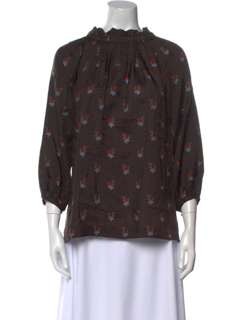 tricot COMME des GARÇONS Printed Mock Neck Blouse