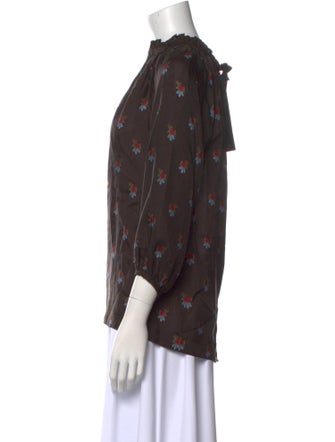 tricot COMME des GARÇONS Printed Mock Neck Blouse