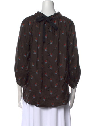 tricot COMME des GARÇONS Printed Mock Neck Blouse