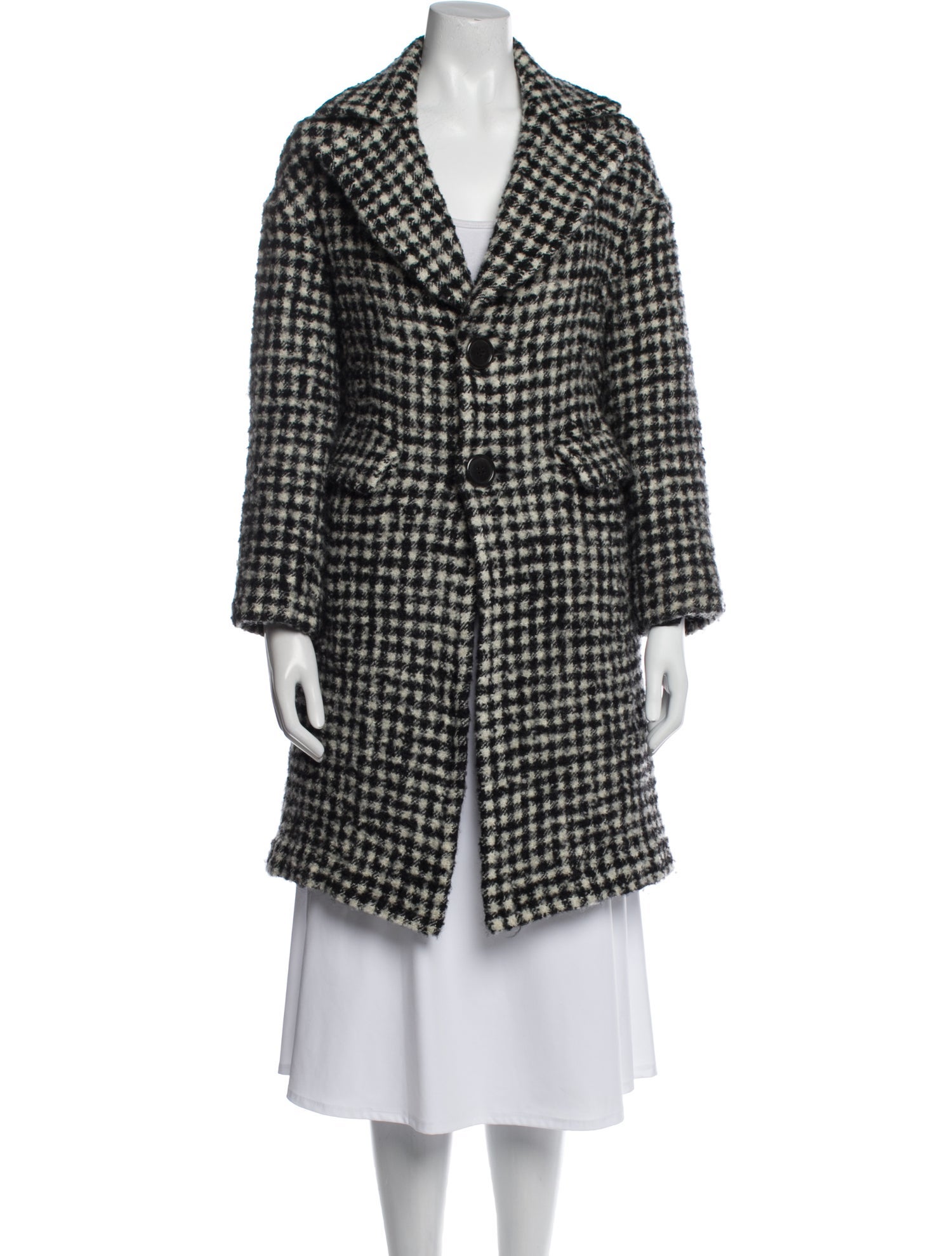 tricot COMME des GARÇONS Wool Tweed Pattern Coat