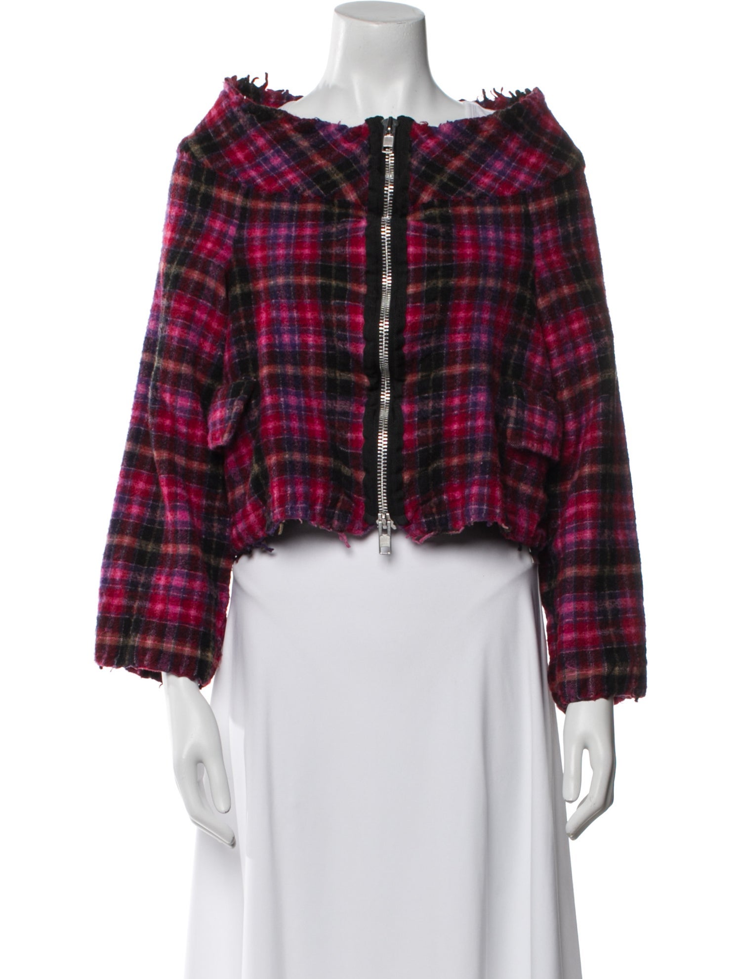 tricot COMME des GARÇONS Wool Plaid Print Evening Jacket
