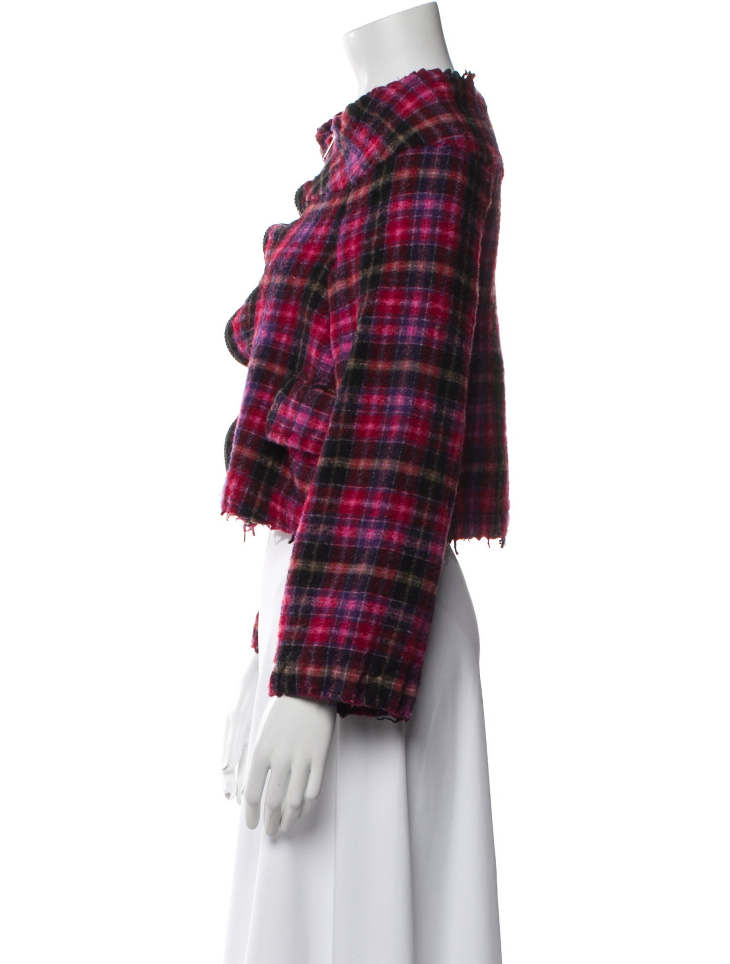 tricot COMME des GARÇONS Wool Plaid Print Evening Jacket