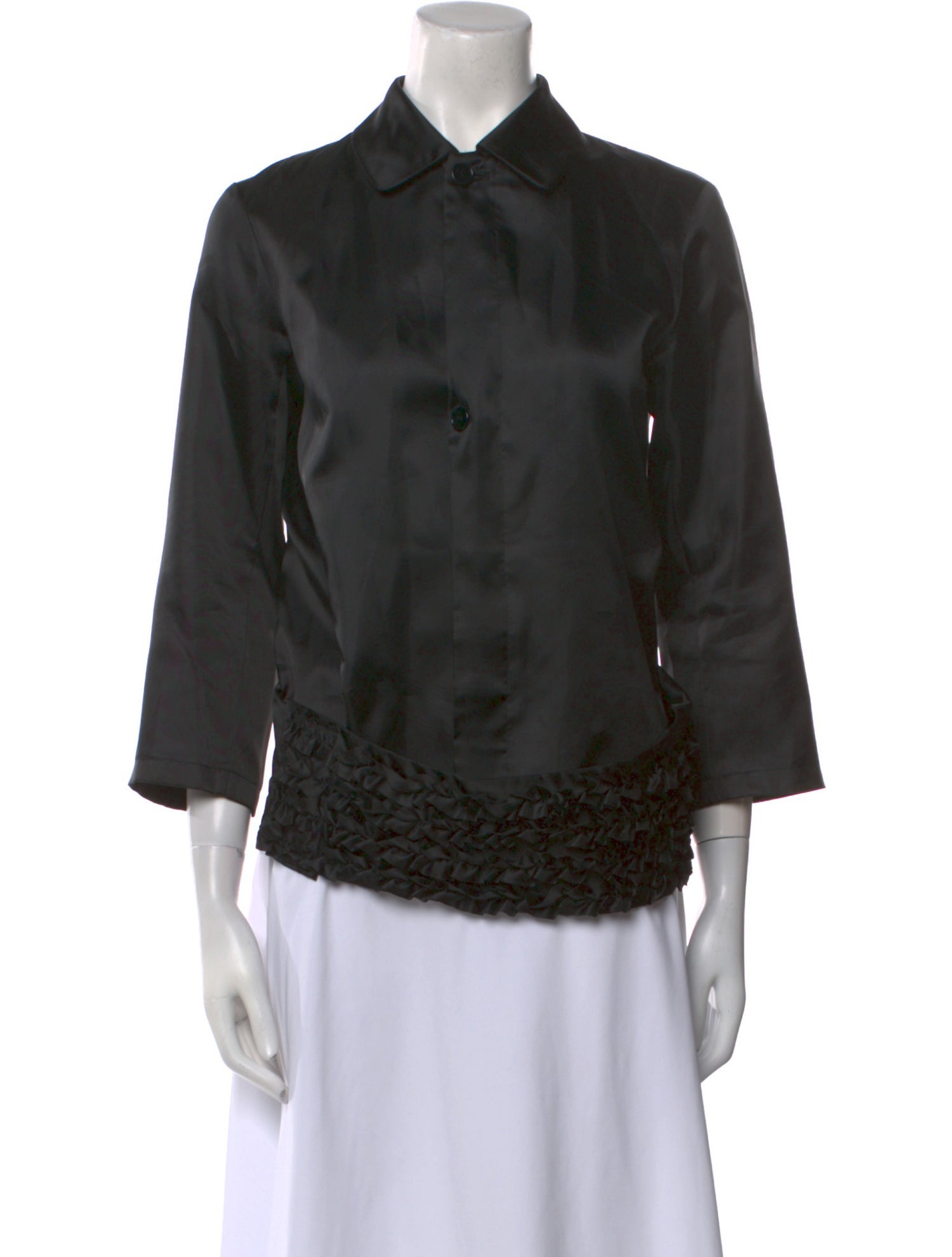 tricot COMME des GARÇONS Vintage Three-Quarter Sleeve Button-Up Top