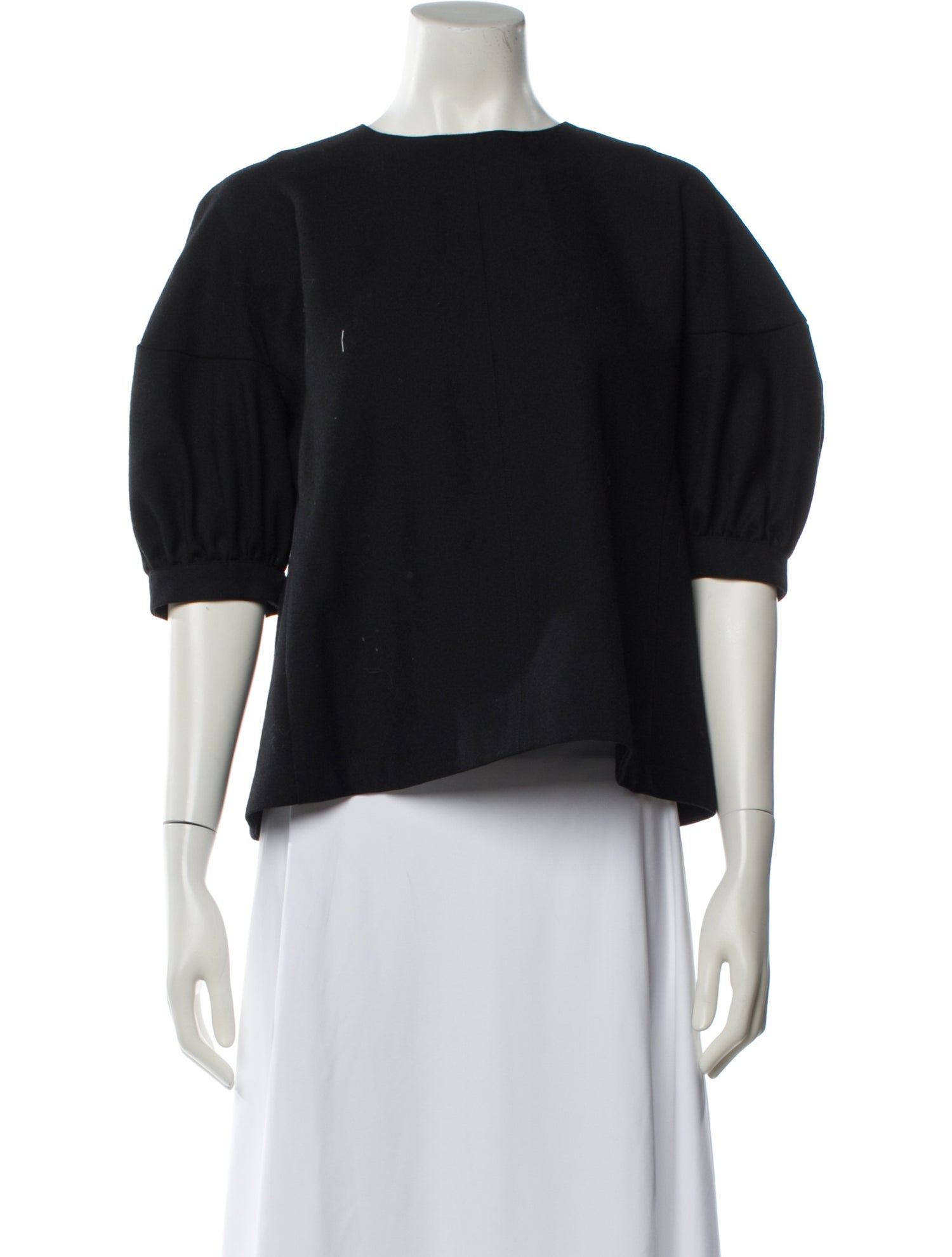 tricot COMME des GARÇONS Wool Bateau Neckline Crop Top