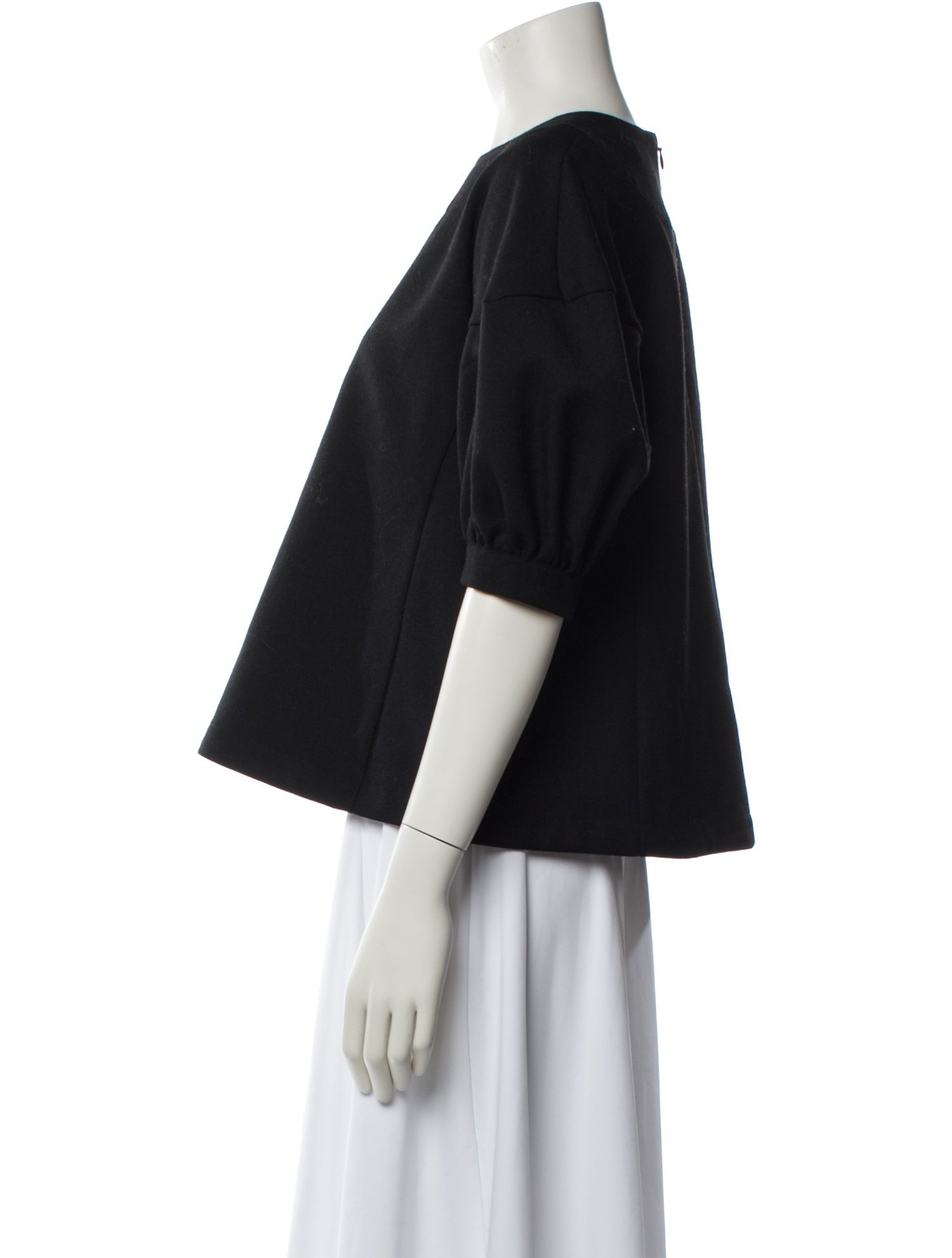 tricot COMME des GARÇONS Wool Bateau Neckline Crop Top