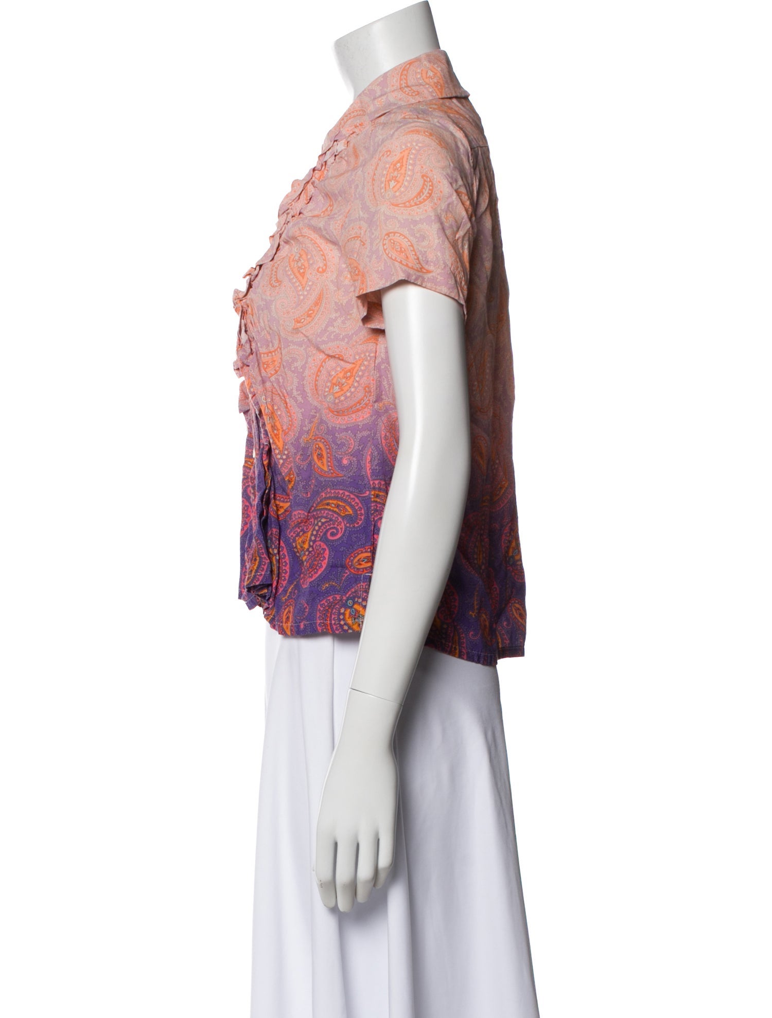 tricot COMME des GARÇONS Paisley Print Short Sleeve Blouse