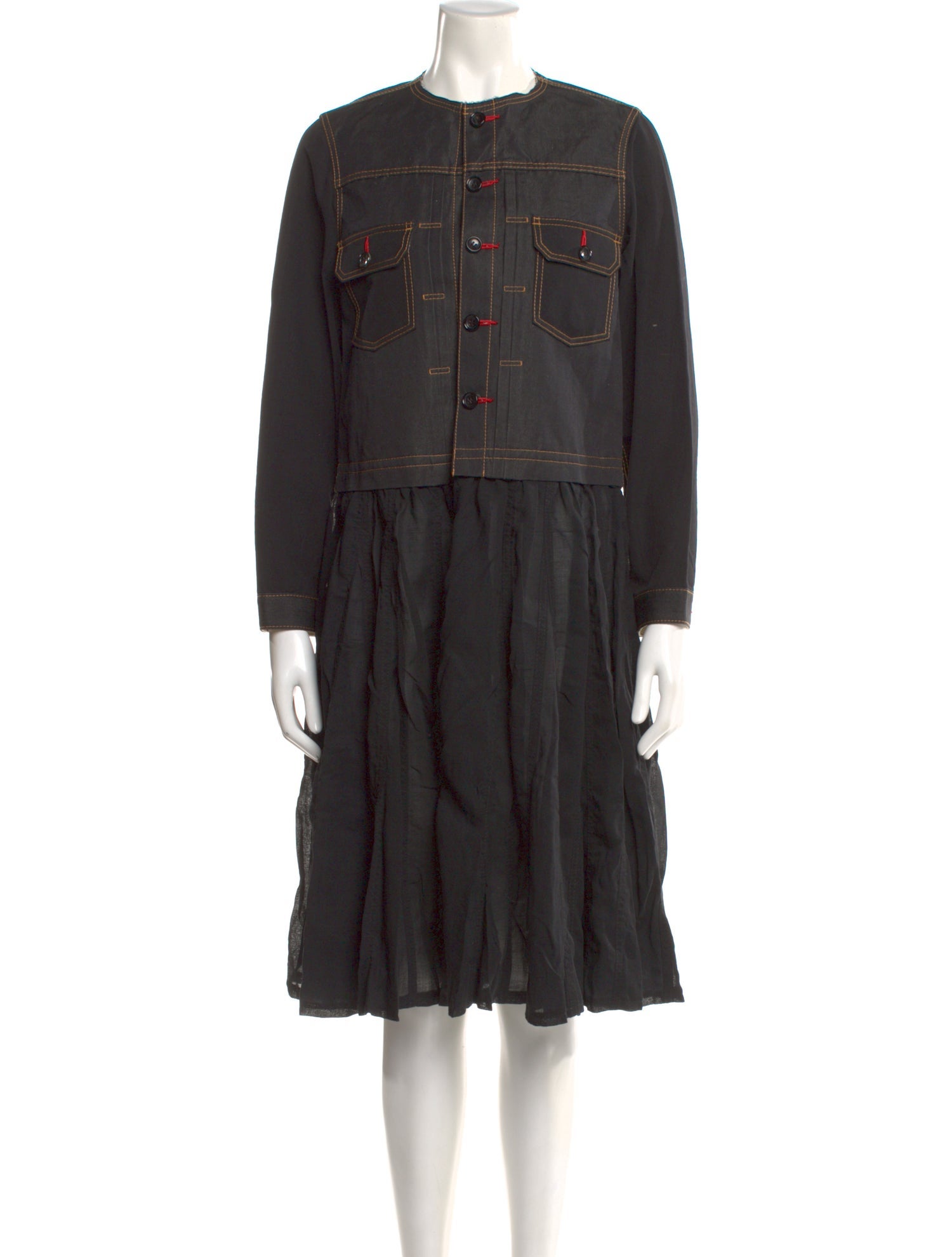 tricot COMME des GARÇONS Crew Neck Midi Length Dress