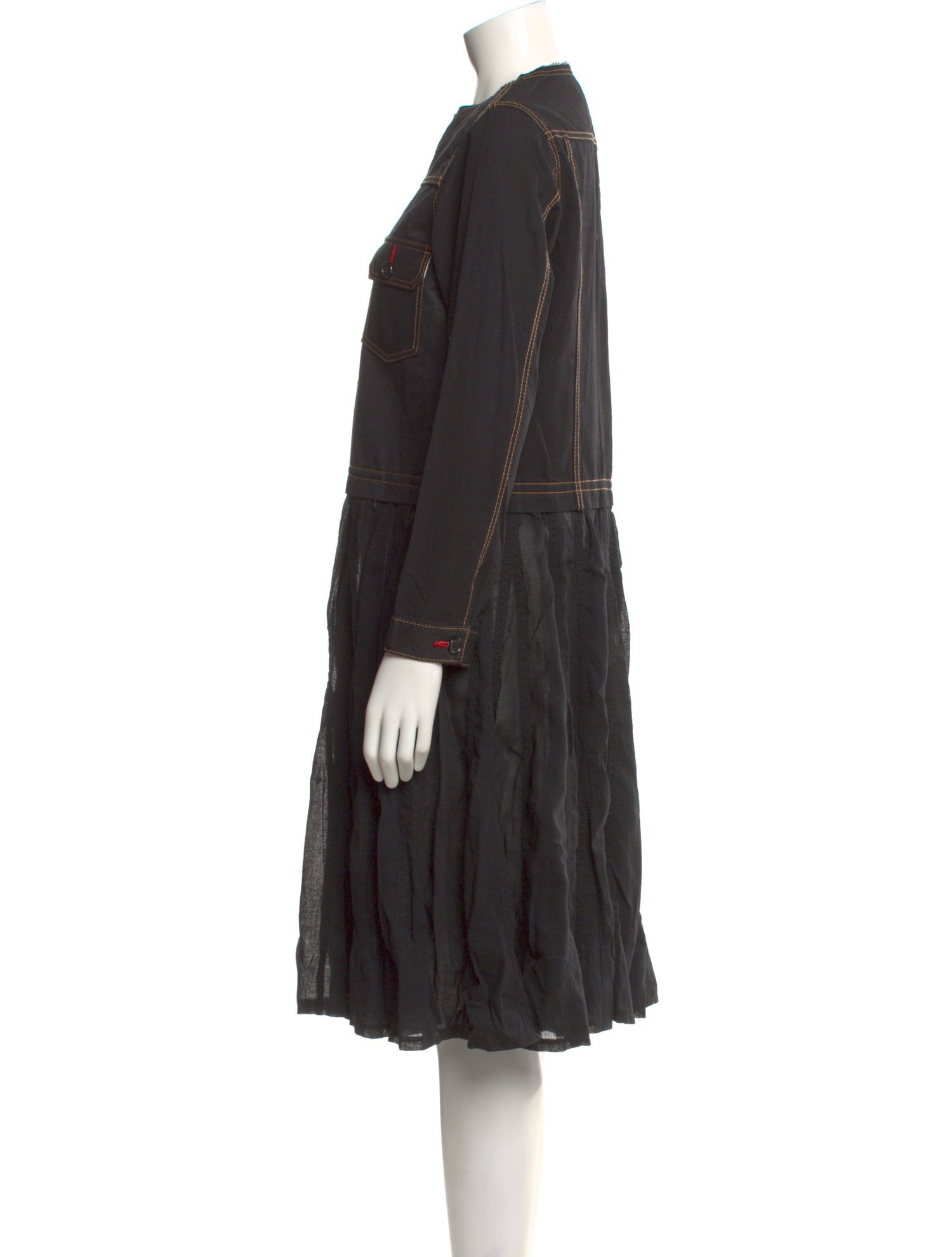 tricot COMME des GARÇONS Crew Neck Midi Length Dress