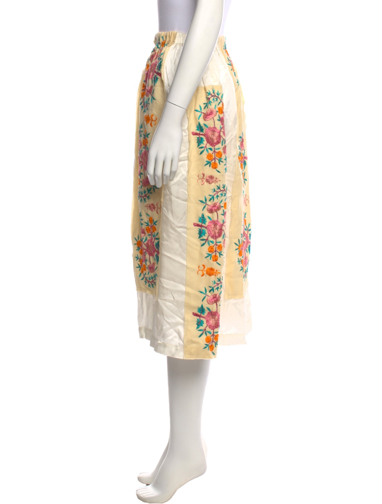 tricot COMME des GARÇONS Floral Print Midi Length Skirt